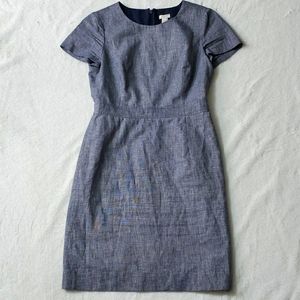 Cotton-linen sheath dress